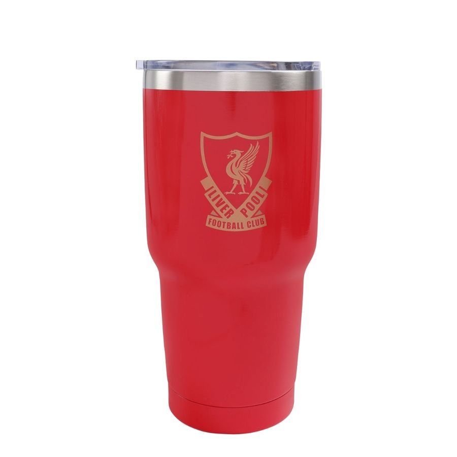 Liverpool Travel Mug Crest - Red/Gold/Metallic Silver-SoccerKits Hub | Buy Soccer Jerseys Online